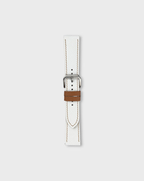 Cappuccino Cream__White Brown Epsom Italian Leather Watch strap 