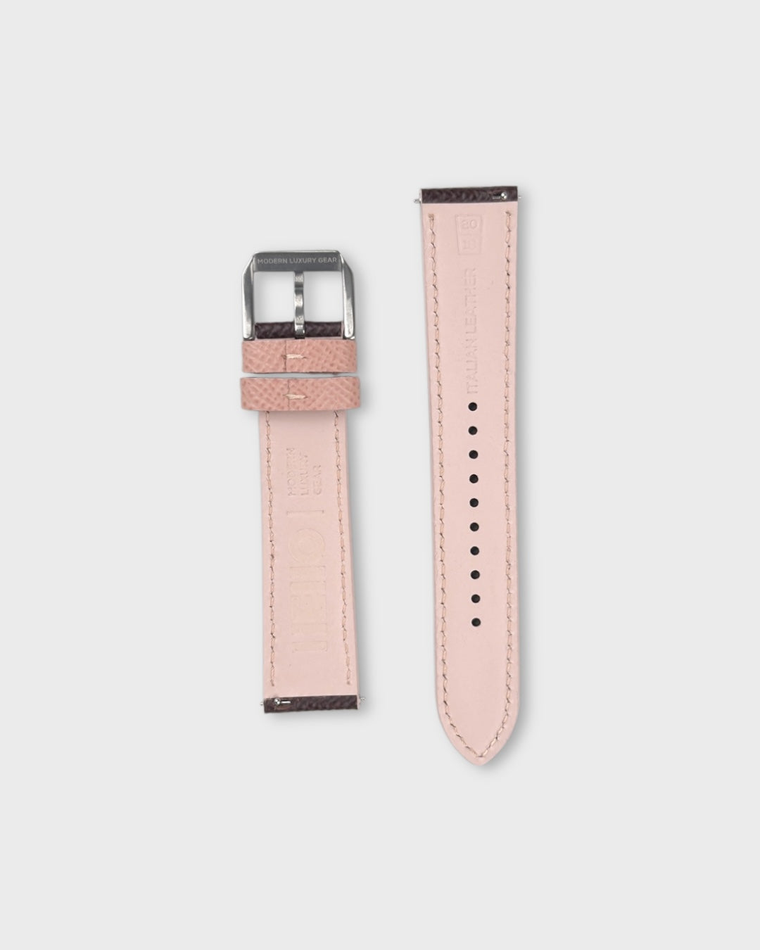 Chocolate Rose__Brown Pink Epsom Italian Leather Watch strap
