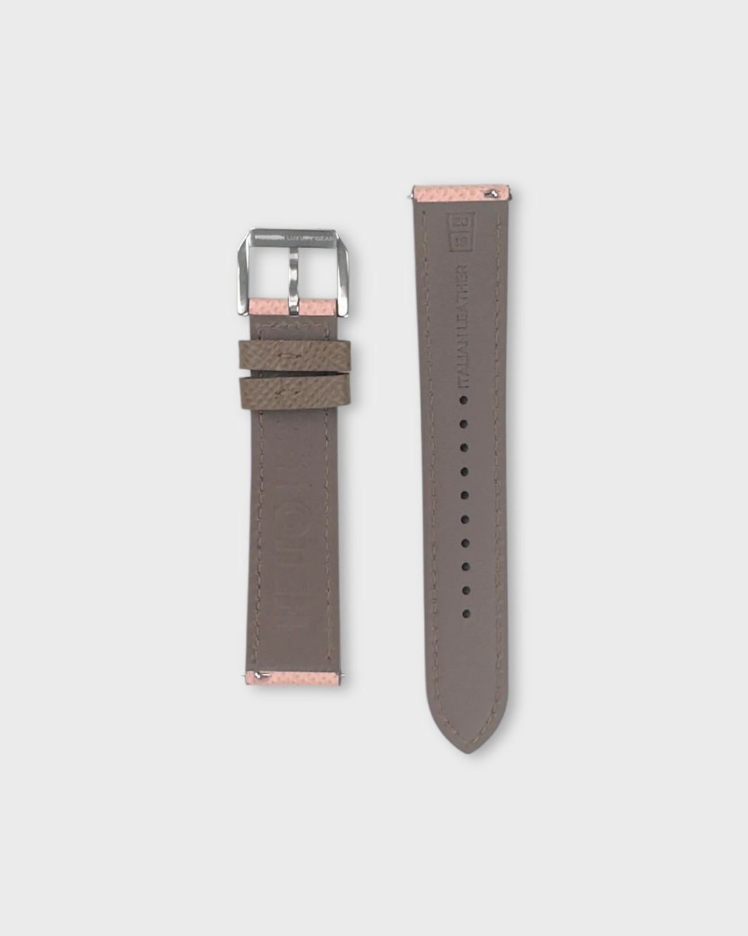 Berry Truffle__Pink Brown Epsom Italian Leather Watch strap leather lining