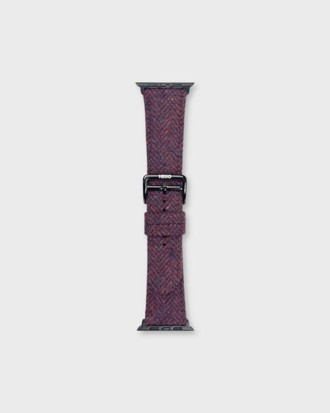 Merlot__Fabric Apple Watch Strap in Red coloured Tweed