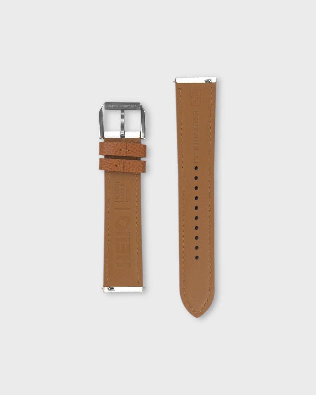 Cappuccino Cream__White Brown Epsom Italian Leather Watch strap 