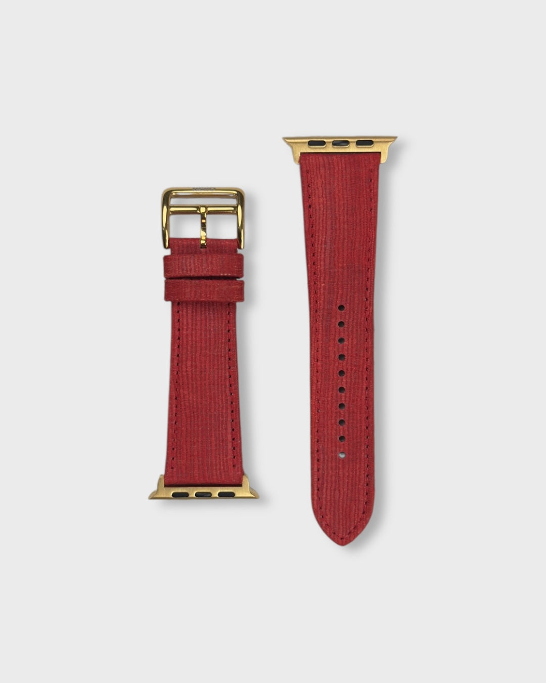 Crimson Drap__Apple Watch Strap Golden in Khadi Silk Fabric