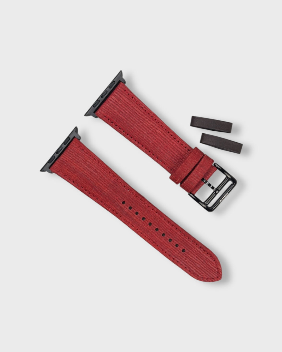 Crimson Drap__Apple Watch Strap in Khadi Silk Fabric