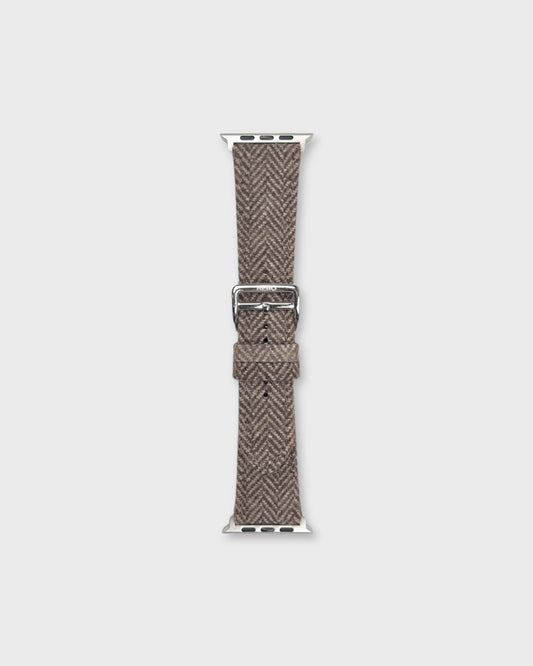 Truffle__Fabric Apple Watch Strap in brown coloured Tweed