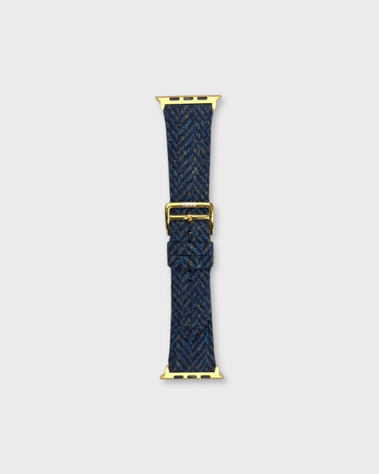 Admiral__Fabric Apple Watch strap in tweed for Apple Watch series 10, golden buckle