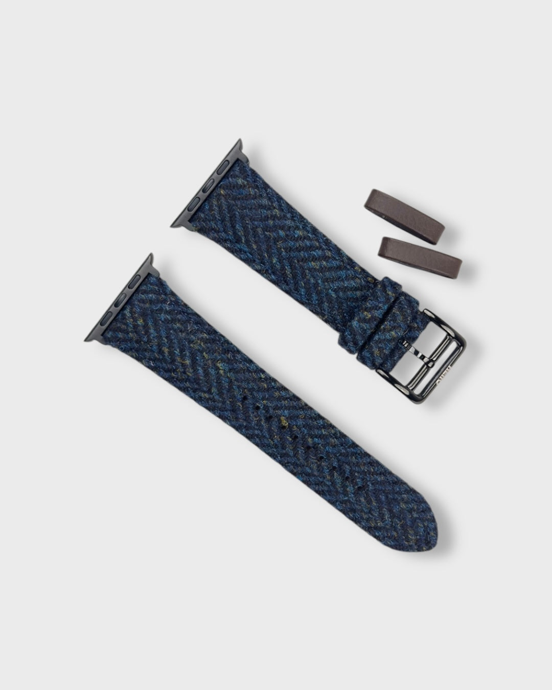 Admiral__Fabric Apple Watch strap in tweed for Apple Watch series 10 In Blue colour
