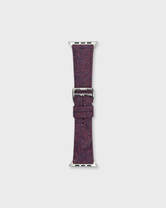 Merlot__Fabric Apple Watch Strap in Red coloured Tweed.