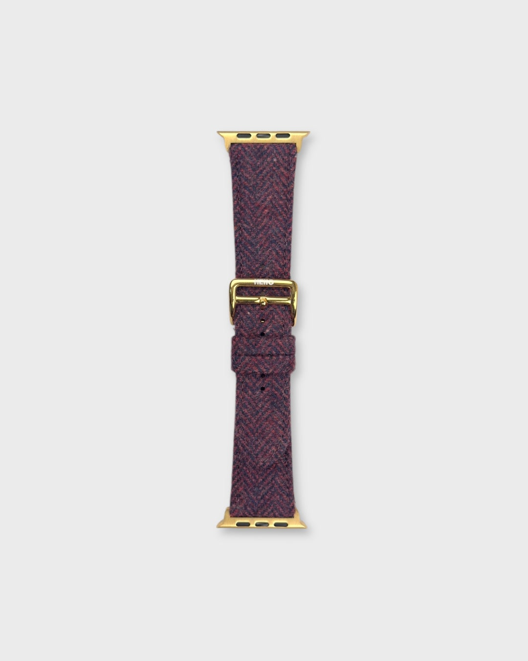 Merlot__Fabric Apple Watch Strap in Red coloured Tweed
