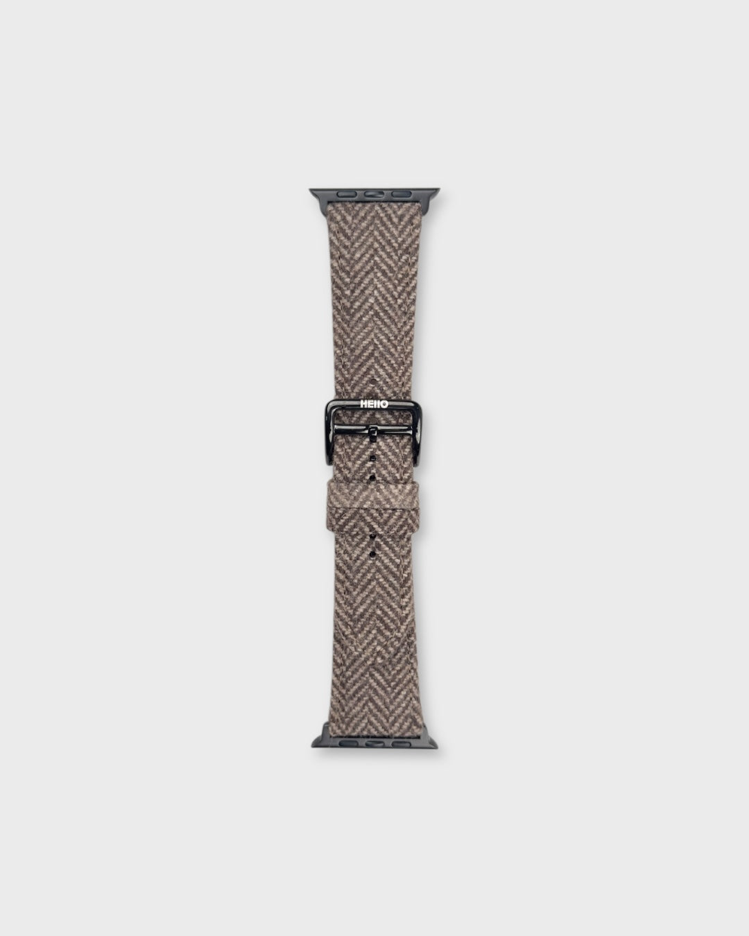 Truffle__Fabric Apple Watch Strap in brown coloured Tweed