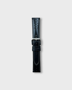 IMOLA (Black) / 20mm / IWC Style Tang Steel Buckle - Silver