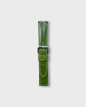 MONZA (Vintage Green) / 20mm / IWC Style Tang Steel Buckle - Silver