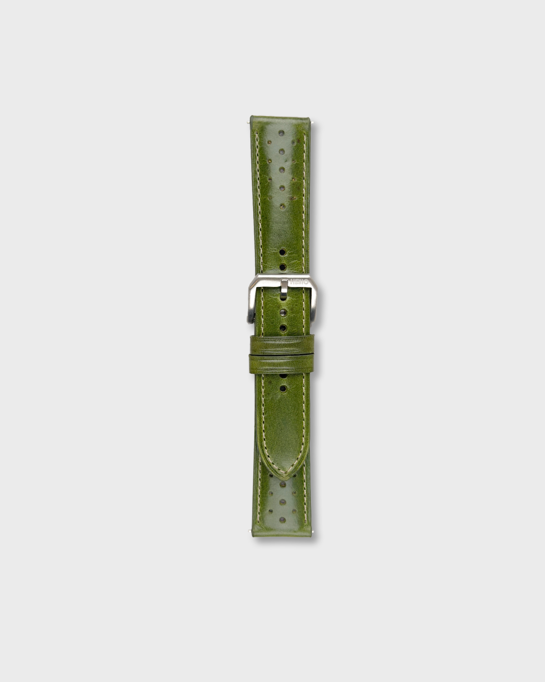 MONZA (Vintage Green)__Green leather watch strap_Racer Style_20mm / 22mm