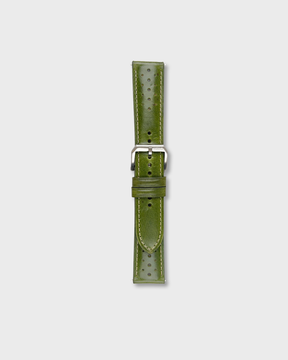MONZA (Vintage Green) / 20mm / IWC Style Tang Steel Buckle - Silver