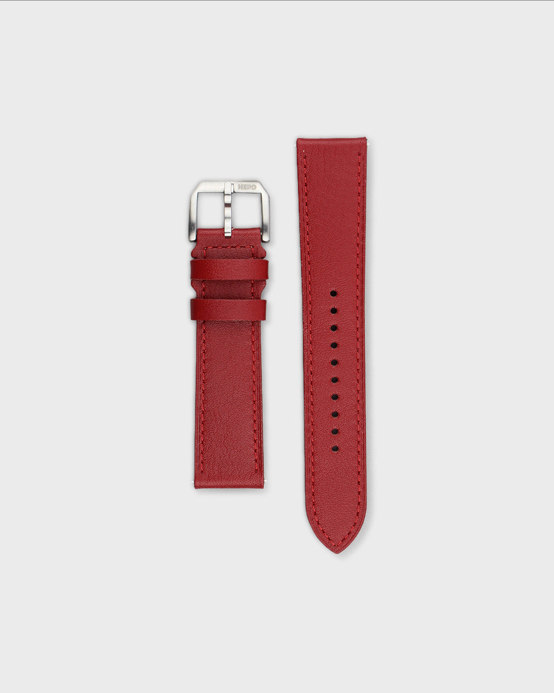 Ember (Red)__Premium Italian Napa Leather Watch strap by Hello EDC in Red 18mm, 20mm & 22mm lug width sizes with FLEXA keeper system