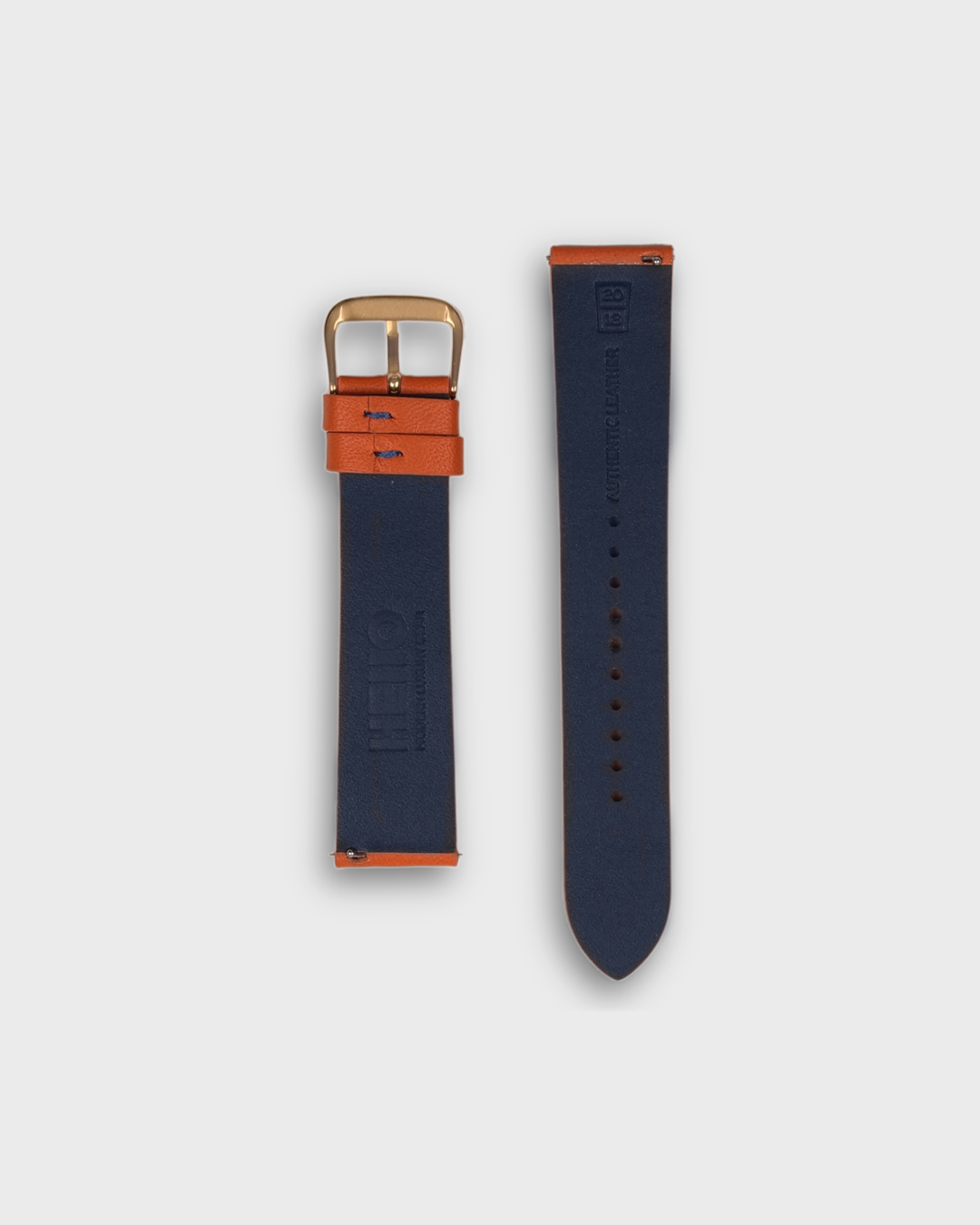 CARROT ORANGE__  22mm leather watch strap