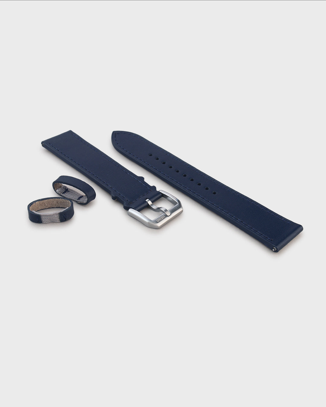 Atlantic (Navy)__Premium Italian Napa Leather Watch strap by Hello EDC in Navy colour and 18mm, 20mm & 22mm lug width sizes with FLEXA keeper system