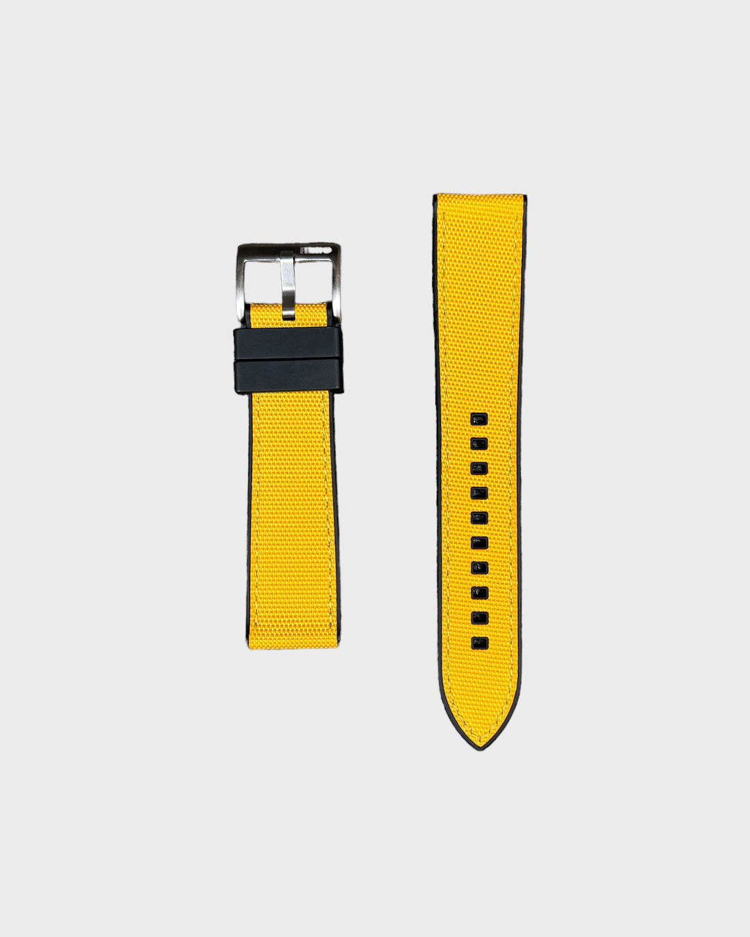 Reef__ 22mm rubber watch strap sailcloth FKM rubber 100% Vegan yellow color