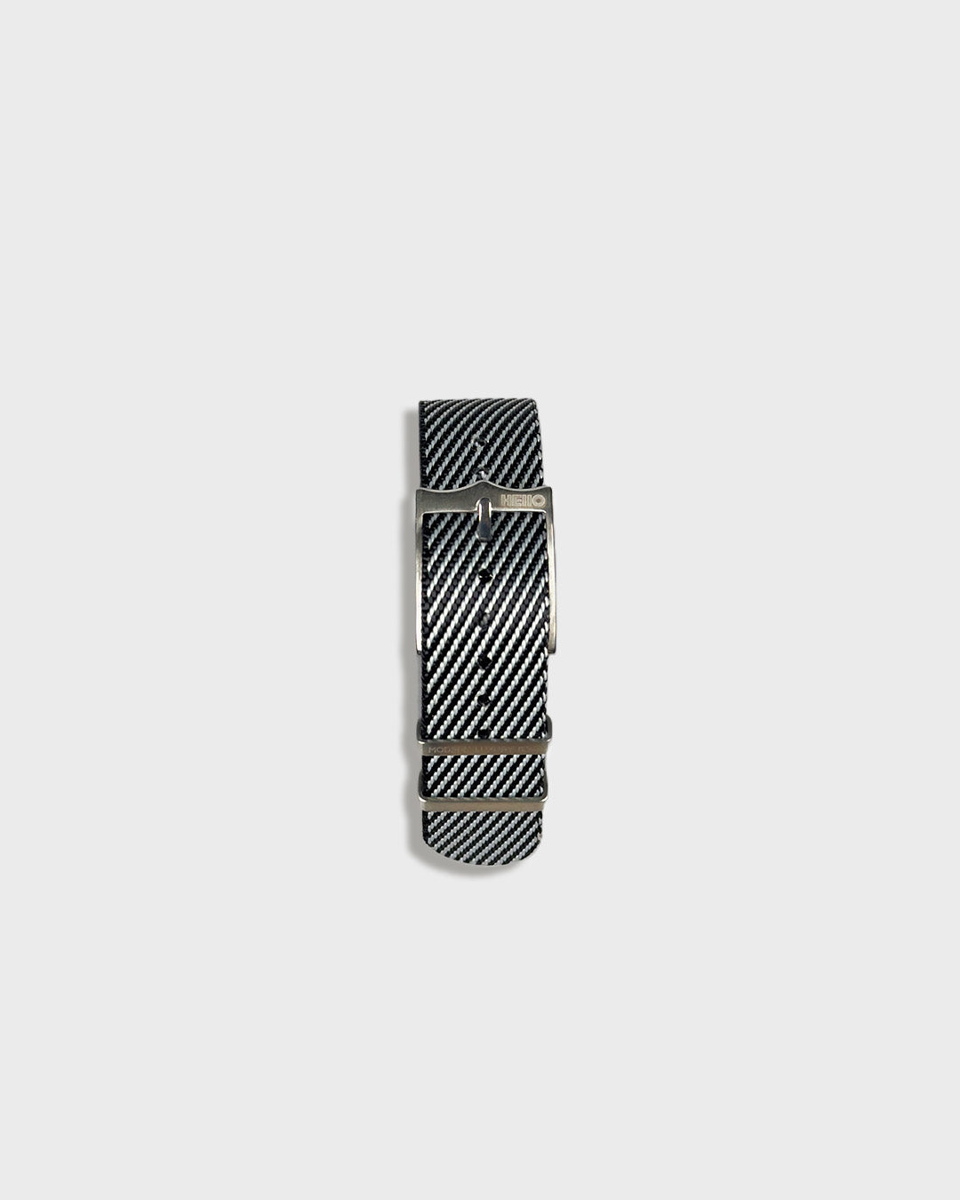 Service Black__Twill Nylon fabric NATO watch strap in Black & white stripes, sizes 20mm & 22mm