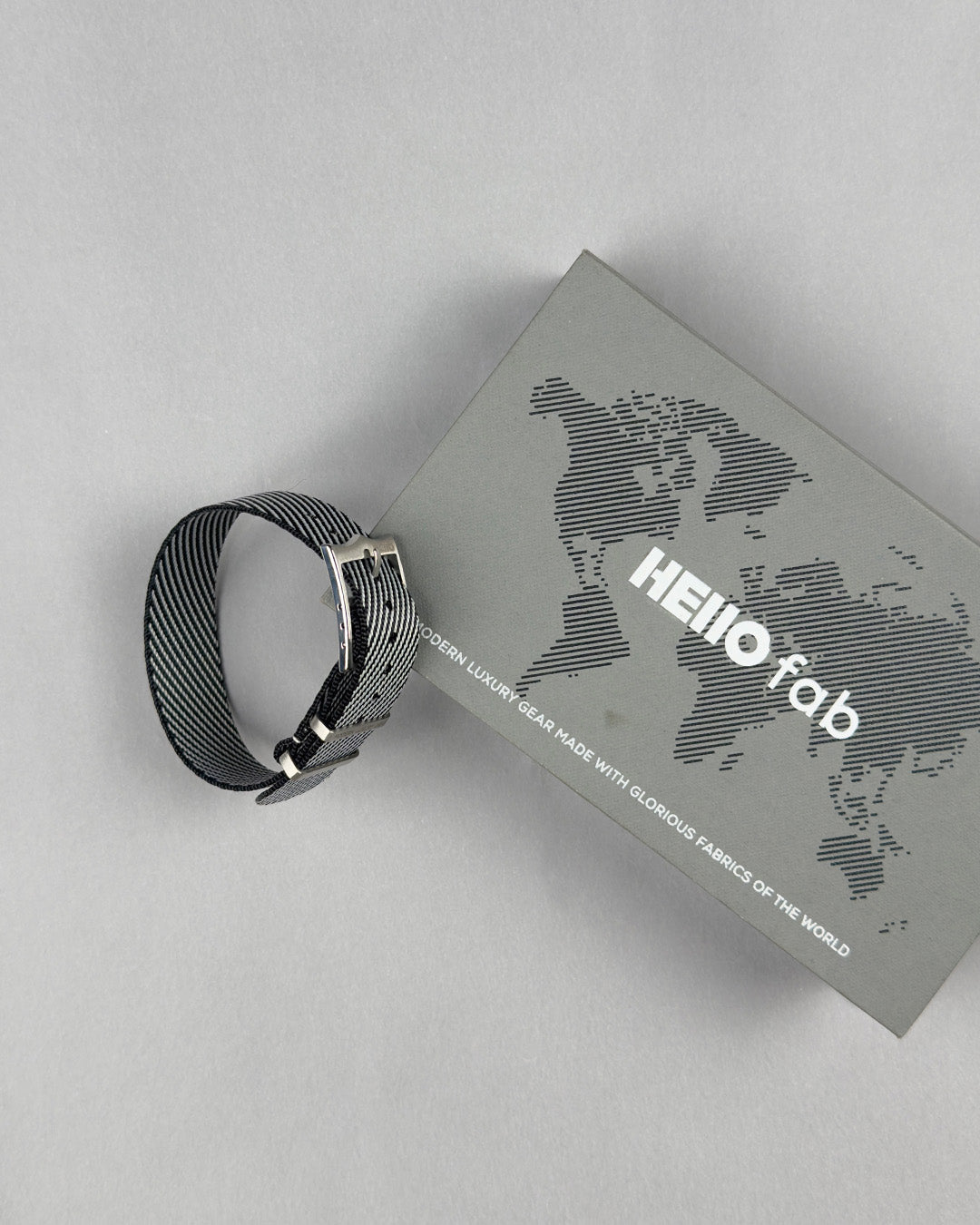 Service Black__Twill Nylon fabric NATO watch strap in Black & white stripes, sizes 20mm & 22mm