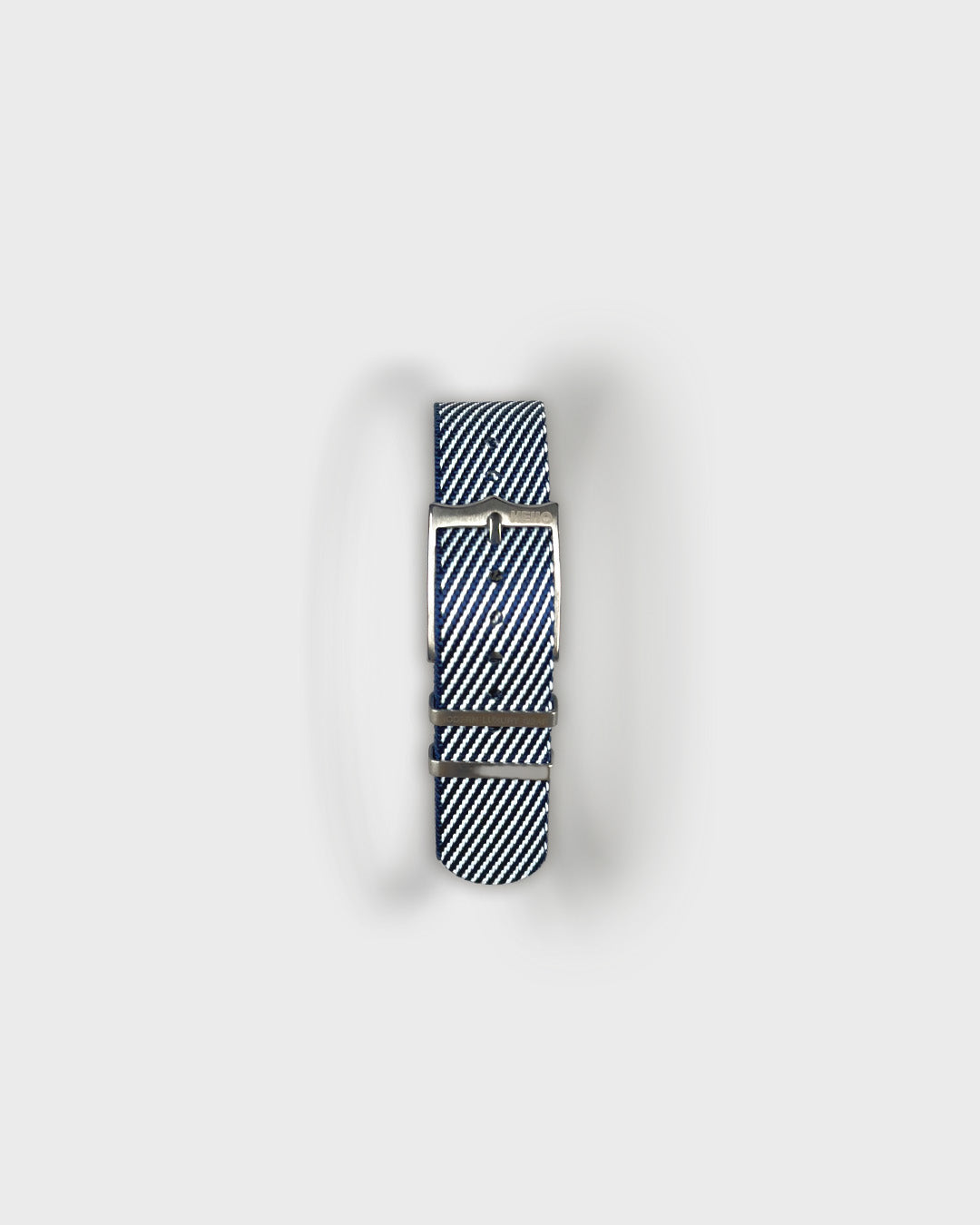Service Navy__Twill Nylon fabric NATO watch strap in Navy Blue & white stripes, sizes 20mm & 22mm