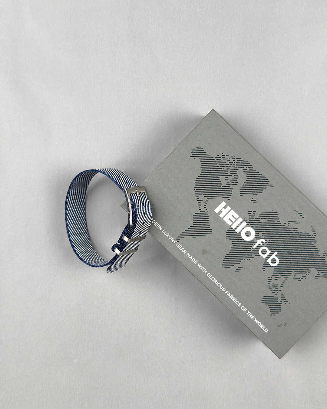 Service Navy__Twill Nylon fabric NATO watch strap in Navy Blue & white stripes, sizes 20mm & 22mm