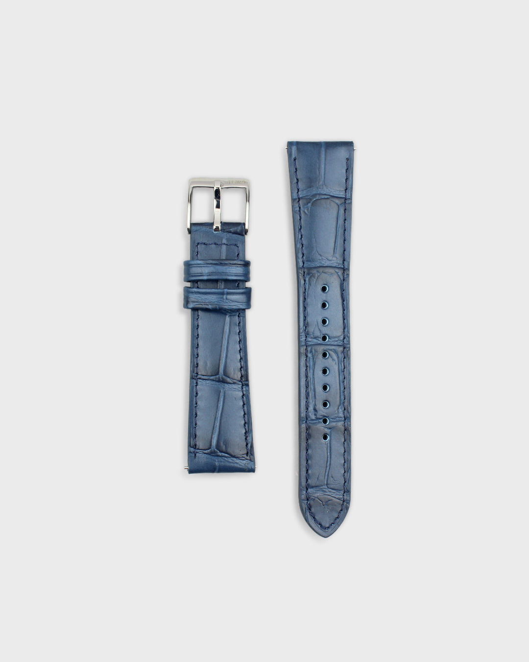 Tailored Navy__Croc Print Italian Leather Watch Strap in Navy for Luxury Dress Watches Lug width sizes : 18mm, 19mm, 20mm, 22mm