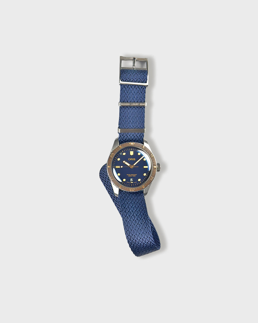 Mako Shark__ Nylon NATO watch strap 21mm in blue colour