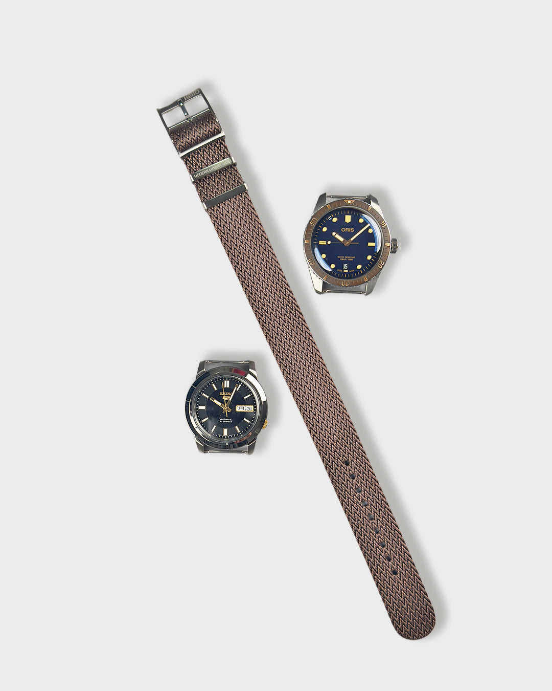 Sandbar Shark__nylon watch straps in Brown Color 18mm to 24mm 100% Vegan