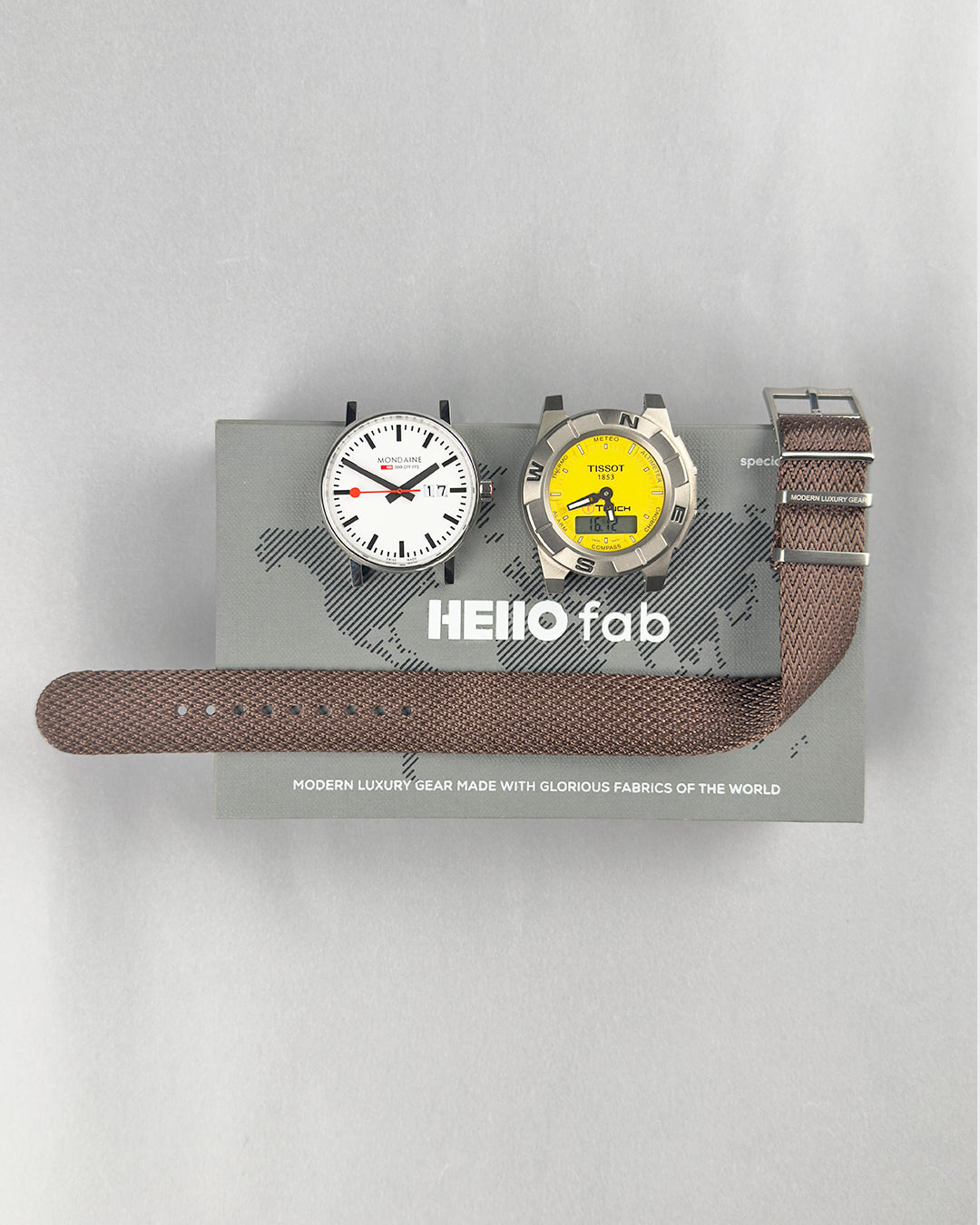 Sandbar Shark__nylon watch straps in Brown Color 18mm to 24mm 100% Vegan