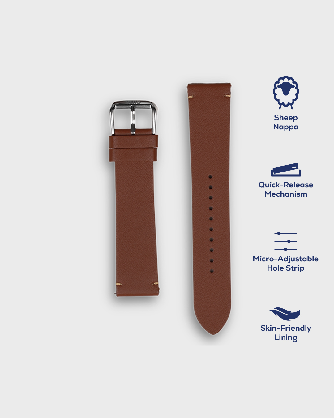 INTRO DS (Hand-stitched) Van Gogh Blue 18mm Silver