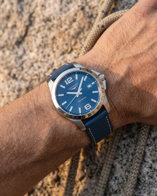 Deep Current__Premium Italian leather watch strap in Blue available in sizes 18mm, 19mm, 20mm, 21mm & 22mm by Hello EDC
