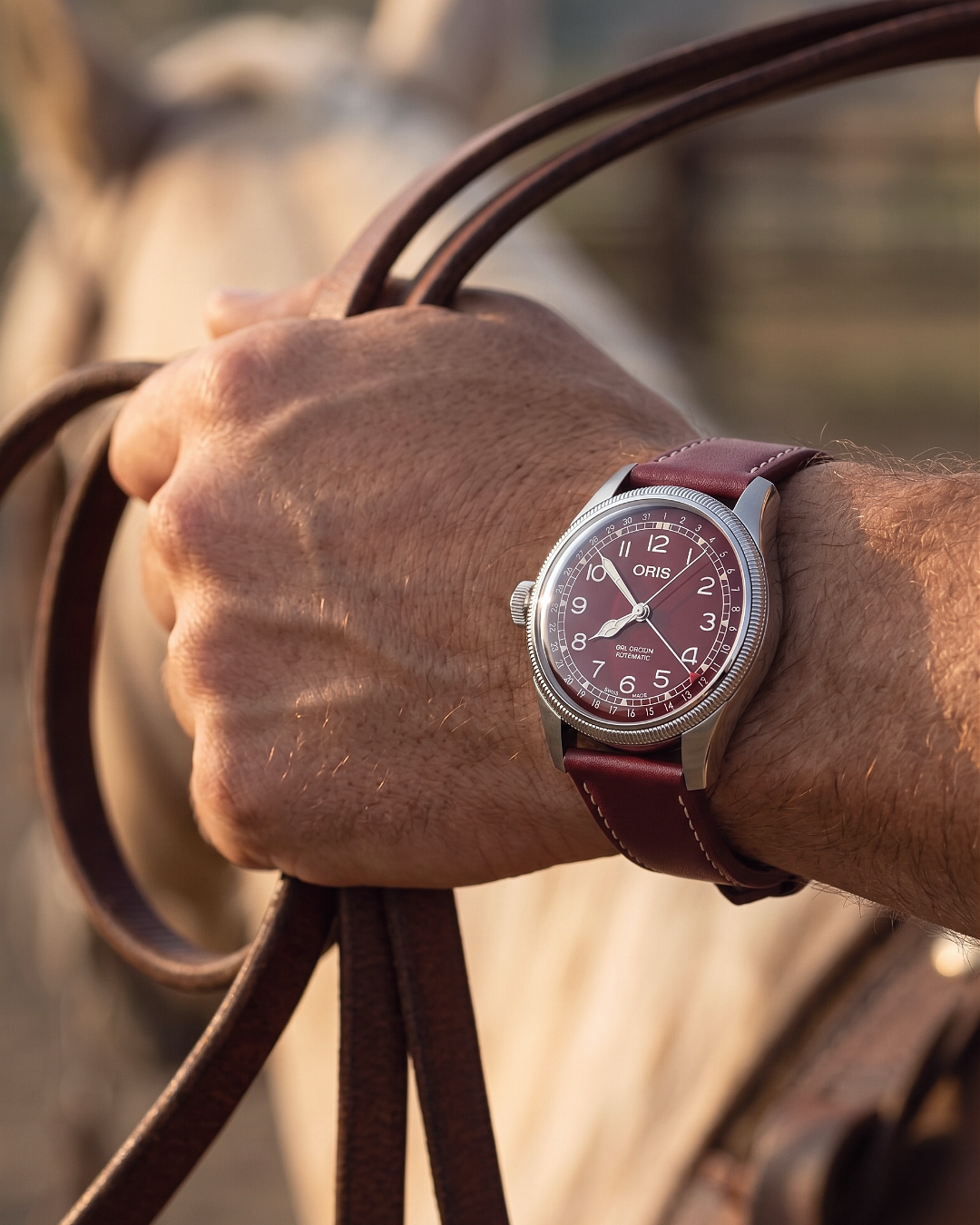 Crimson Ridge__Premium Italian leather watch strap in Maroon available in sizes 18mm, 19mm, 20mm, 21mm & 22mm by Hello EDC