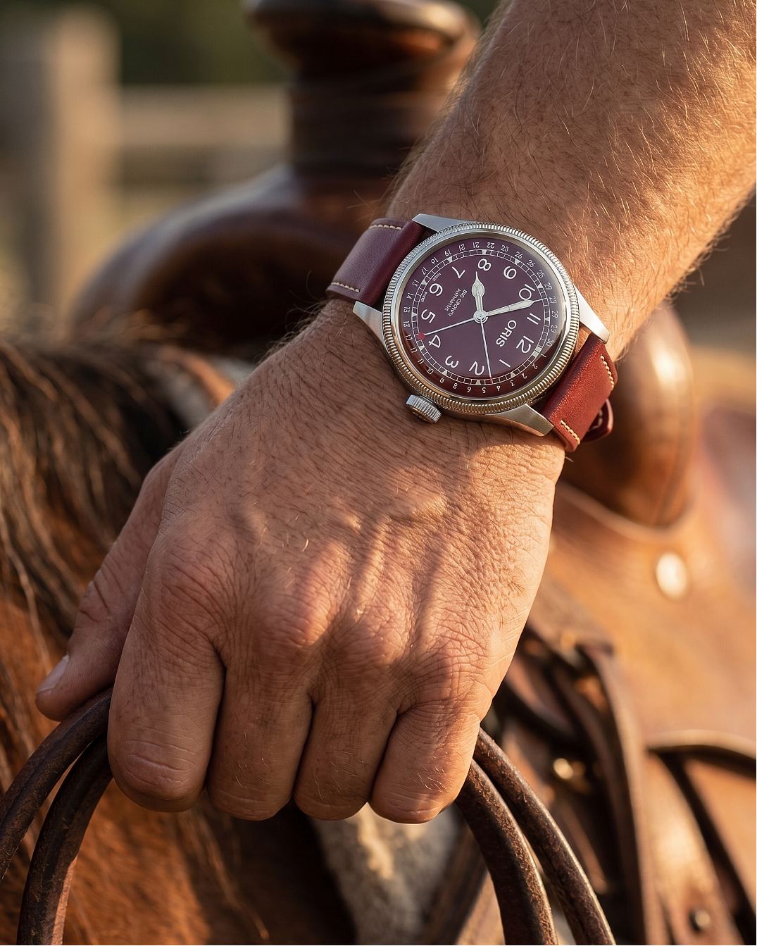 Crimson Ridge__Premium Italian leather watch strap in Maroon available in sizes 18mm, 19mm, 20mm, 21mm & 22mm by Hello EDC