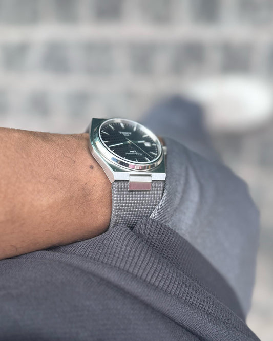 Shadow grid - Stealth__ , Tissot PRX Leather Strap for 40mm