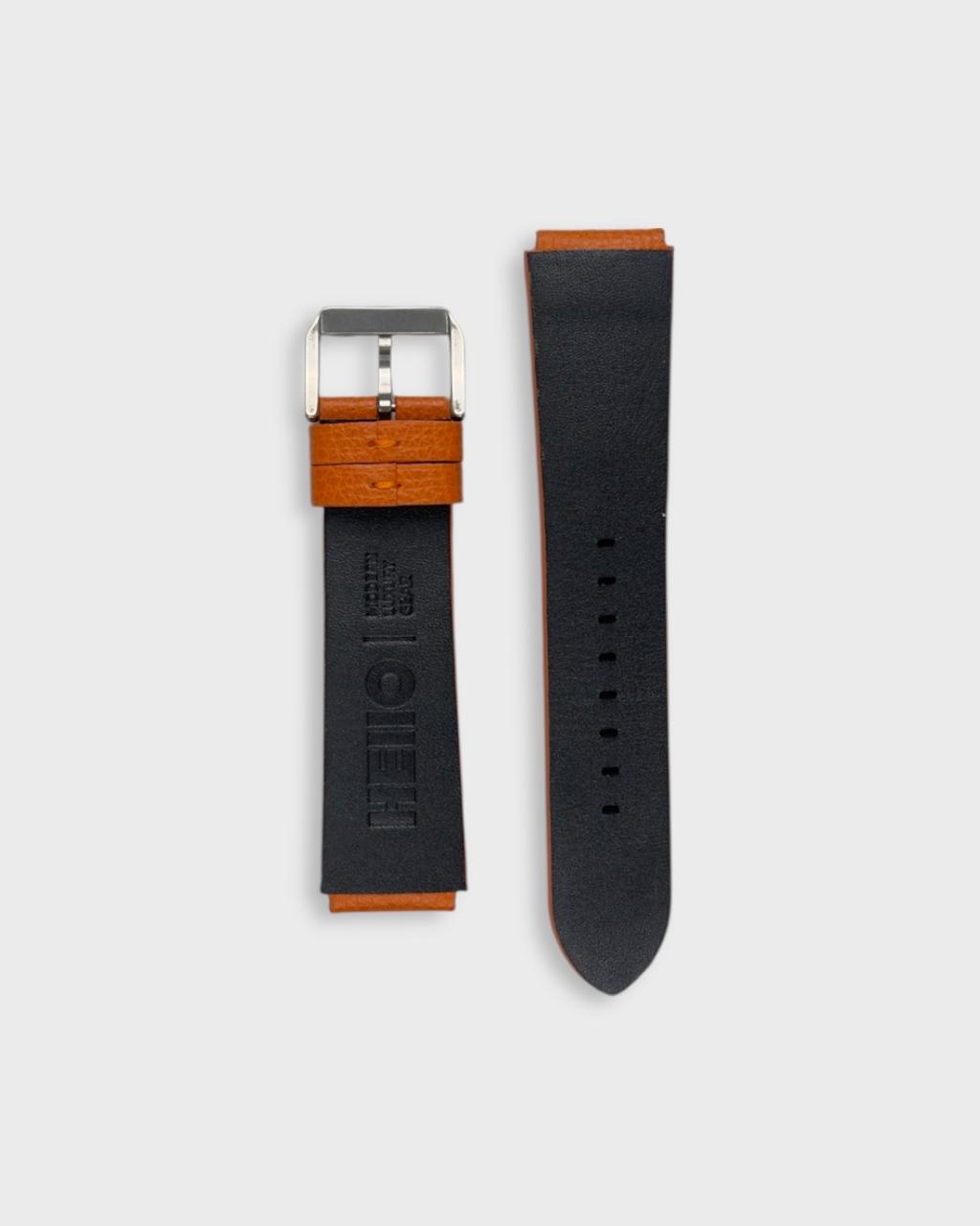 Orange__Seiko Monster leather watch strap