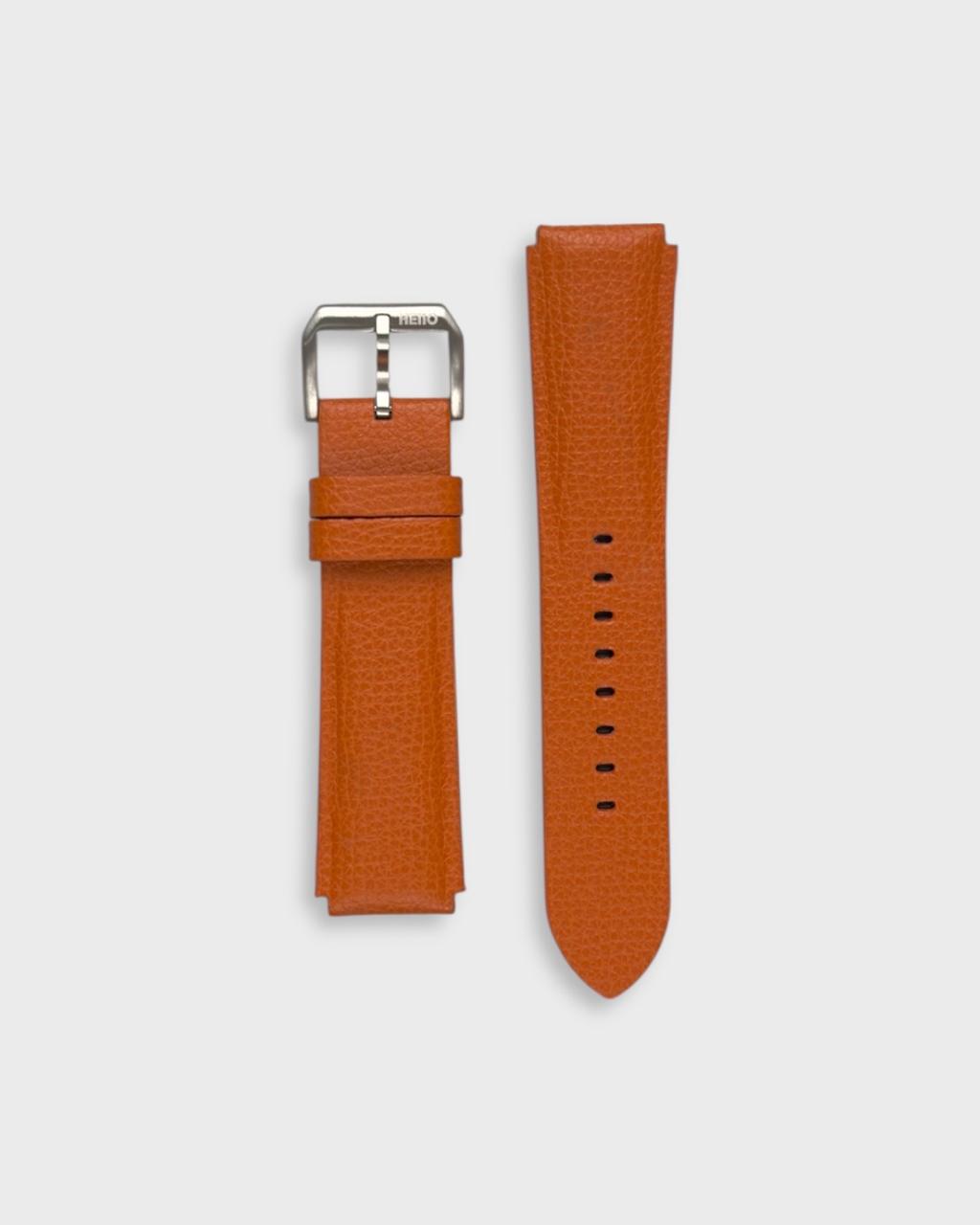 Orange__Seiko Monster leather watch strap