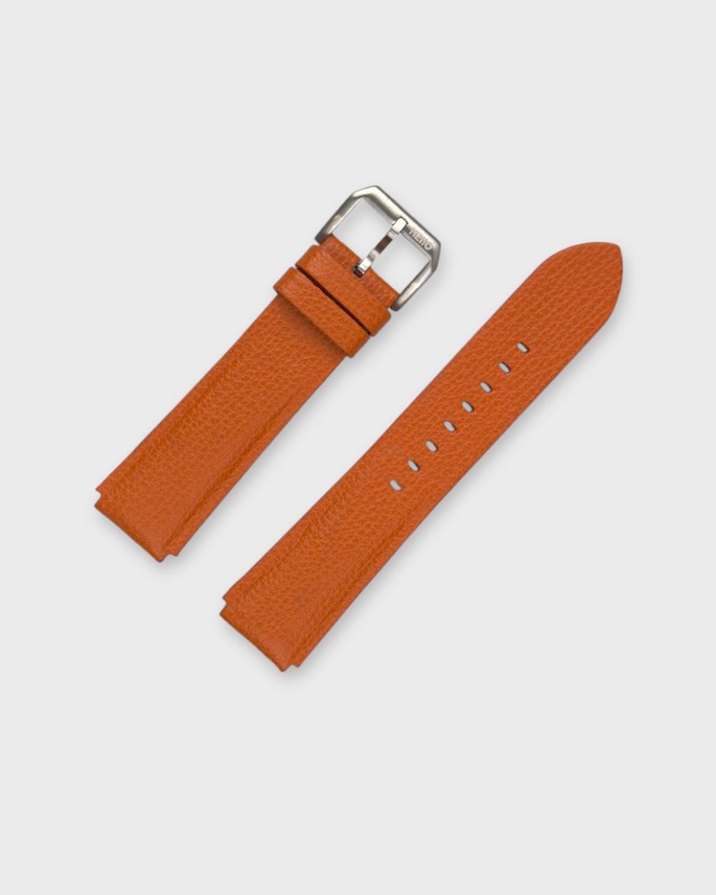 Orange__Seiko Monster leather watch strap