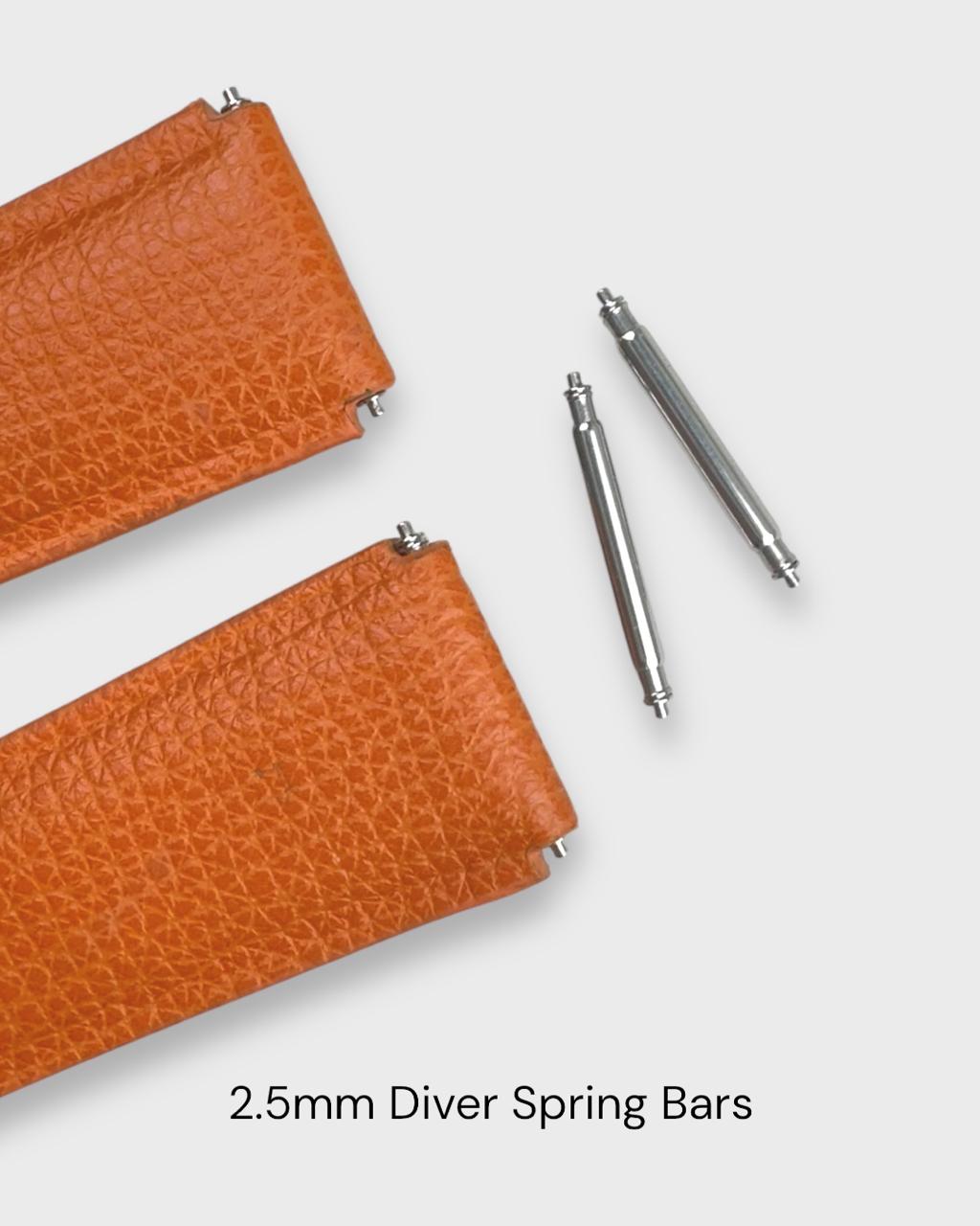 Orange__Seiko Monster leather watch strap