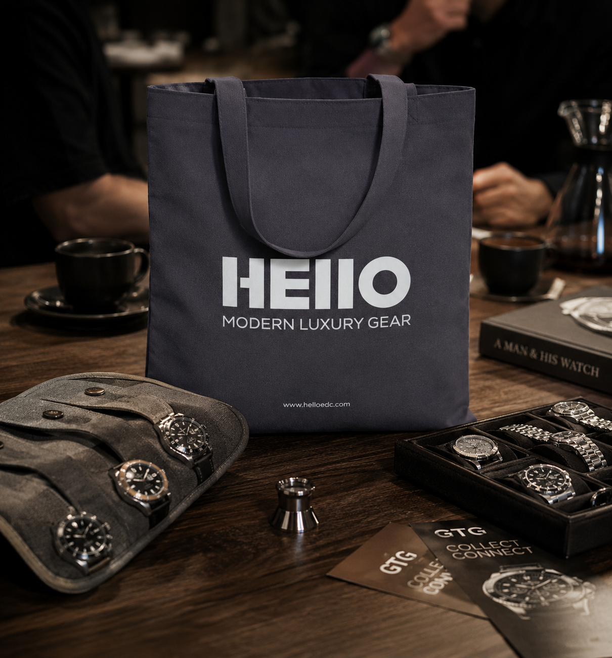 STUDIO GREY__The GTG Tote - Hello Canvas Tote Bag for watch life and Get-together