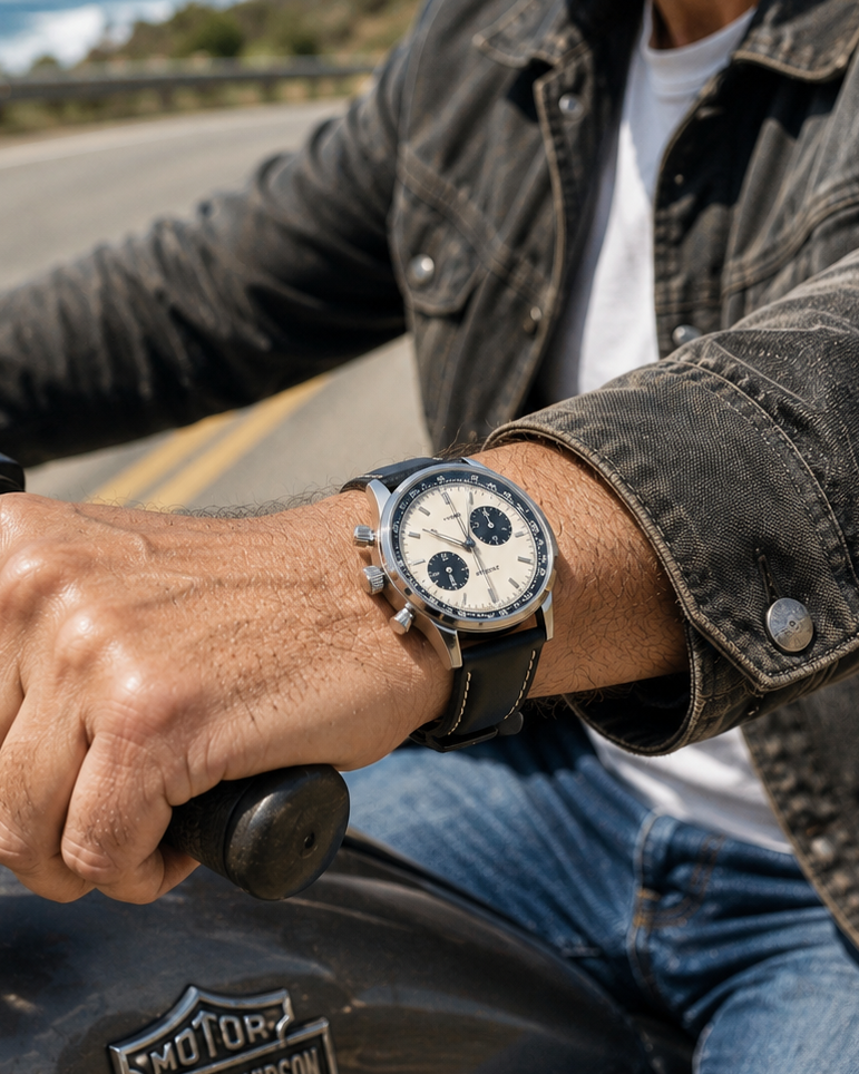 Iron Shell__Premium Italian leather watch strap in Black available in sizes 18mm, 19mm, 20mm, 21mm & 22mm by Hello EDC