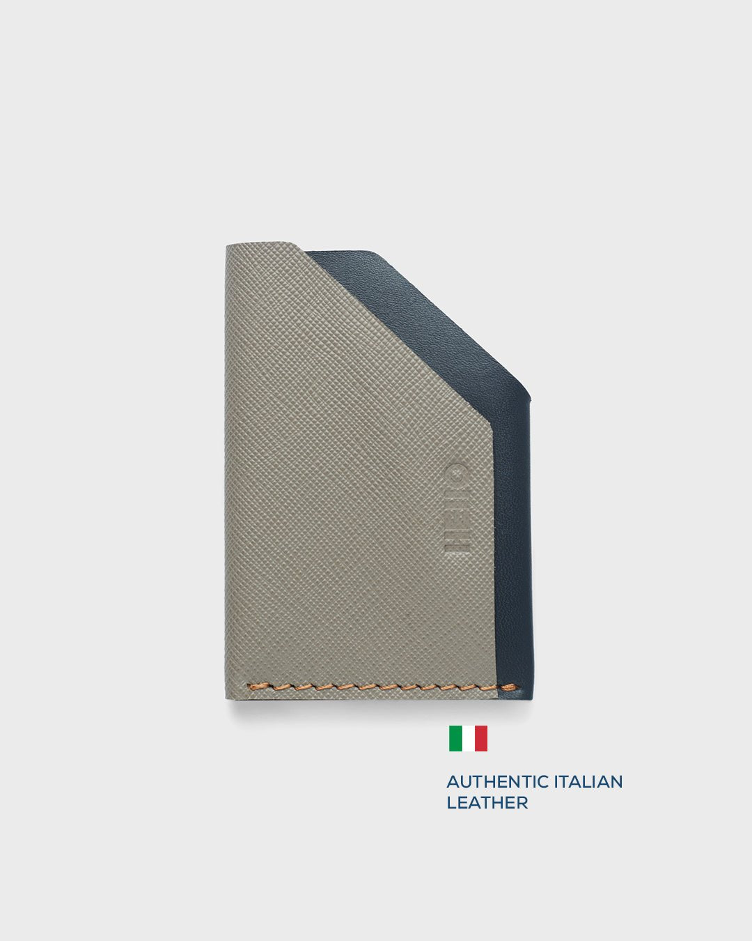 Saffiano Warm Grey + Navy__FOUNDER'S WALLET (ITALIAN LEATHER) - HEllO Modern Luxury Gear