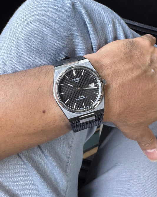 Phantom grid - Stealth__ , Tissot PRX Leather Strap for 40mm