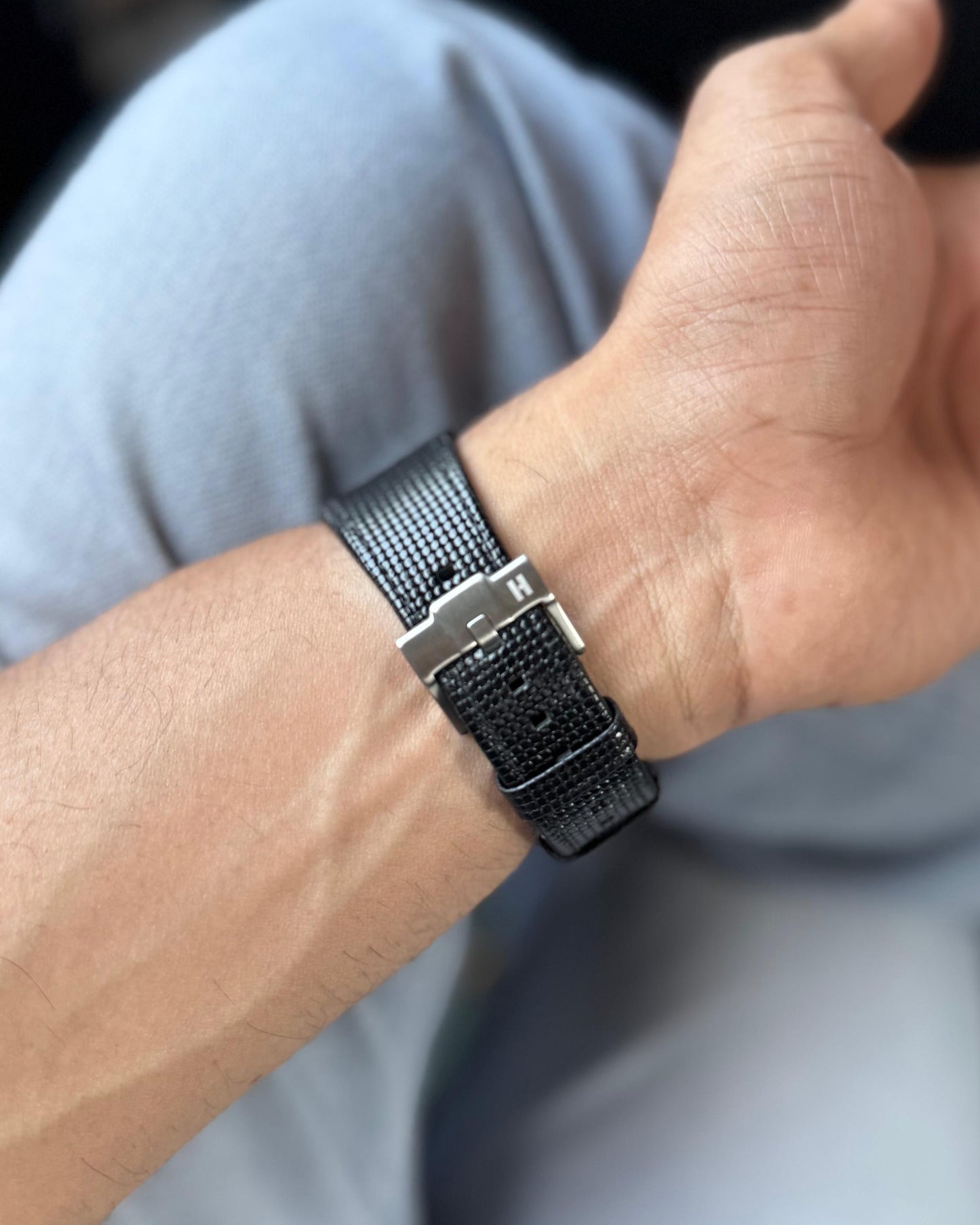 Phantom grid - Stealth__ , Tissot PRX Leather Strap for 40mm